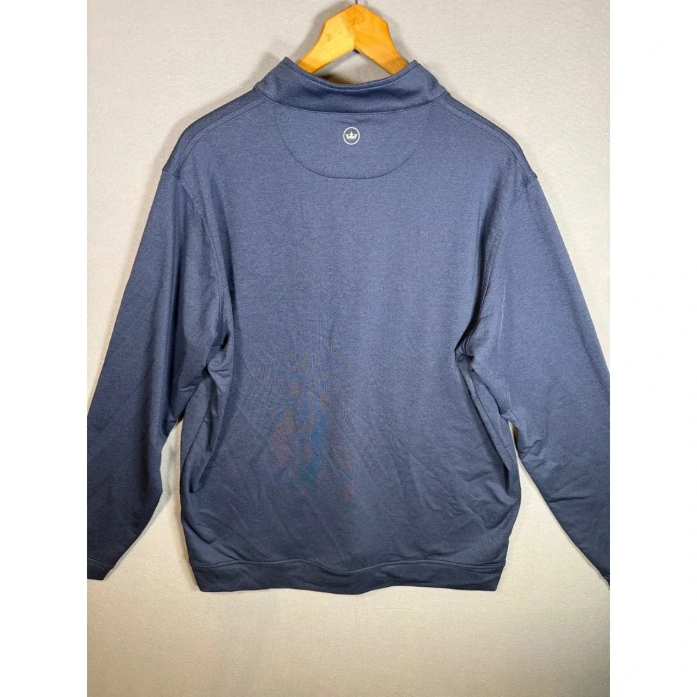 Peter Millar Perth Quarter Zip Pullover Mens XL Navy Blue MEOEK40B Thistle Logo
